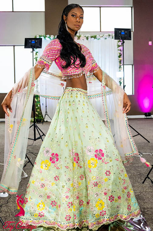 Buy Pista Green Silk Lehenga And Blouse With Floral Print And A  Well-Decorated Hem In Stone Work